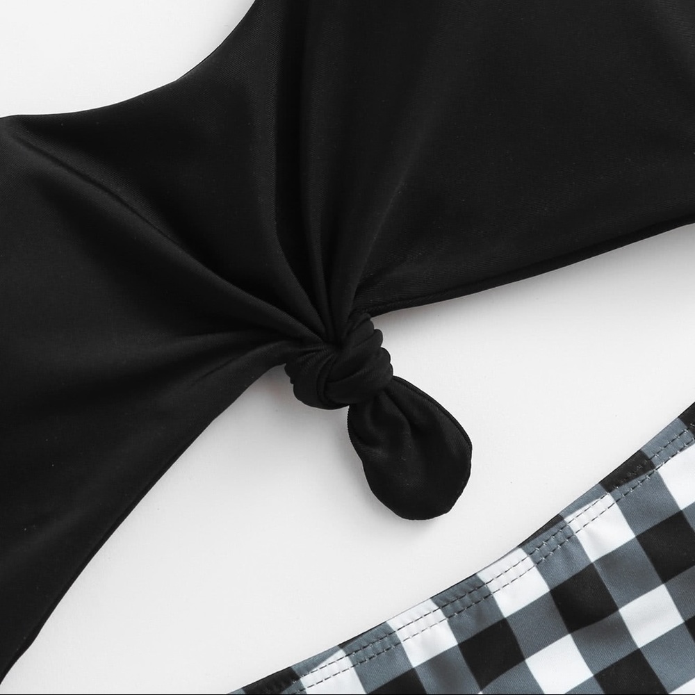 New! Gingham Knot Swimsuit Set - Picture 3 of 6